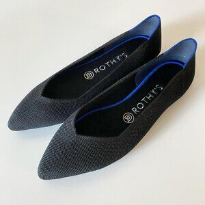 NWOT Rothy's The Point II Womens Pointed-Toe Flats Recycle Plastic Sz8 Black